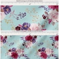 thumbnail image 2 of Soimoi Green Cotton Voile Fabric Leaves & Peony Floral Print Fabric by the Yard 56 Inch Wide, 2 of 7