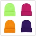 thumbnail image 2 of Hat Knitted Hat Men's and Women's Pullover Hat Candy Color Wool Hat Ear Warm Bright Color Hat Solid Color Spring Autumn Winter Hat, 2 of 6