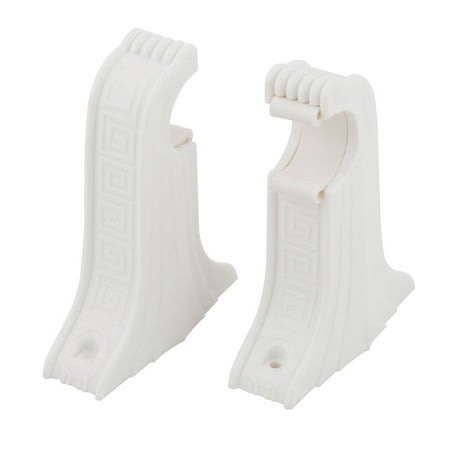 Wooden Curtain Rod Brackets PVC Curtain Rod Bracket for Hanging Net Curtain, Voile, Garden Decoration or DIY Within The Home or Garden ()