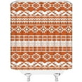 thumbnail image 3 of Orange White Boho Shower Curtain Modern Farmhouse Tribal Southwestern Retro Western Aztec Abstract Geometric Art Fabric Bath Curtains Decor Set with Hook, 3 of 3