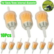 10 Pcs 1/4\ 6mm/8mm Inline Fuel Filter for Small Engine Lawn Garden Mower