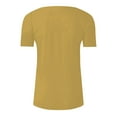thumbnail image 5 of Yellow Women's Short Sleeve T-shirt, Women'S Casual Pleated Round Neck Button Open Short Sleeve Loose T Shirt Shirt Top,Women's Short sleeve T-shirt 3XL, 5 of 5