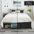 thumbnail image 4 of Nestl 14" Tailored Pinch Pleated Bed Skirt - Hotel Luxury Double Brushed Microfiber Pintuck Decorative Dust Ruffle, California King, Black, 4 of 9