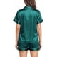 thumbnail image 2 of Pijama de satén suave para mujer, conjunto de dos piezas de seda, con botones y botones., 2 of 5