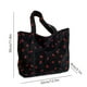 thumbnail image 3 of Bolsa de almacenamiento de pana estampada, de gran capacidad, con detalle de lona de fresa | Bolso de mano ligero y moderno para viajes, compras y uso diario., 3 of 6