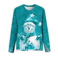 thumbnail image 4 of GERsome Women's Christmas Long Sleeve Shirts Crew Neck Tunic Tops Dressy Cute Xmas Snowman Tees Blouse Loose Fit Pullover (S-XXL), 4 of 4