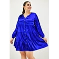 thumbnail image 1 of Vestido de satén Roman Fashion Tallas Extras 1250 Azul rey 40, 1 of 7