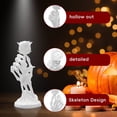 thumbnail image 3 of Jubilant  Halloween Skeleton Hand Ornament Skeleton Hand Rose Decoration Skeleton Hand Holding Rose Figurine Bone Hand Statue for Halloween Home Office Desktop, 3 of 8