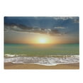thumbnail image 1 of Seascape Cutting Board, Panorama of Sunset over Ocean Horizon and Sand Beach Fluffy Clouds in Sky, Decorative Tempered Glass Cutting and Serving Board, in 3 Sizes, by Ambesonne, 1 of 2