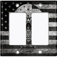 thumbnail image 5 of Metal Light Switch Plate Cover U.S. Flag Gray Skull SKL007, 5 of 13