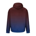 thumbnail image 4 of Trendy Hoodies for Men Gradient Color Drawstring Hooded Pullover Sweatshirts with Pocket Long Sleeve Casual Tops (3XL, Wine 01), 4 of 5
