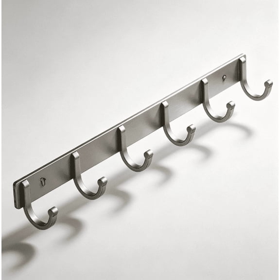 Towel Hook Rack - 17-Inch Coat Hook Rail Wall Mounted with 6 Round Hooks, Durable Wall Hangers for Bedroom, Bathroom, Foyer, Hallway