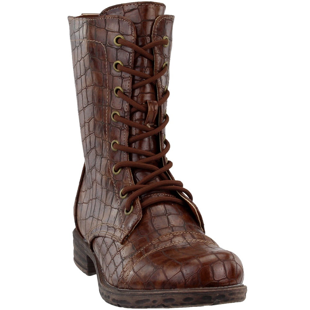 croc print combat boots