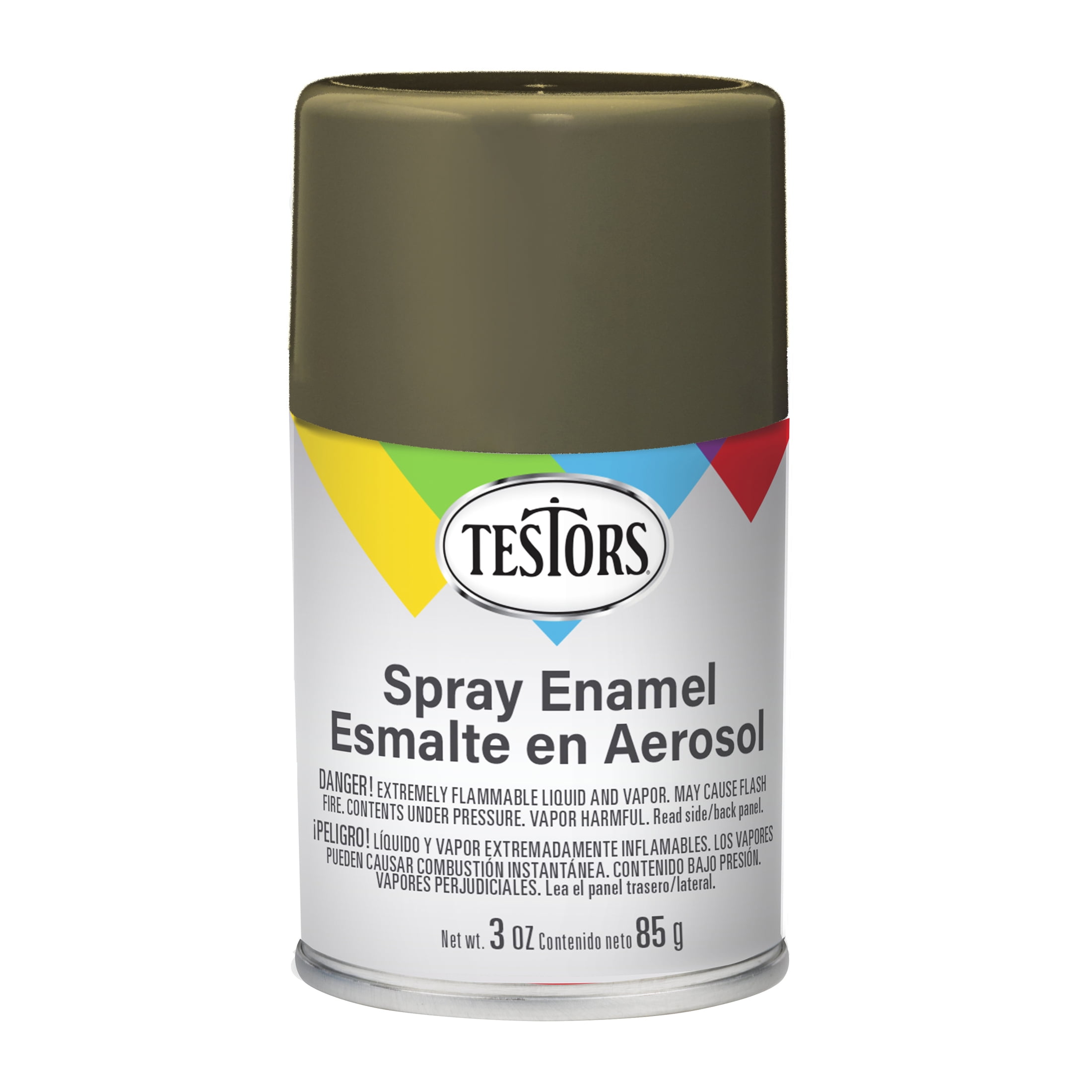 3 Pack, Olive Drab, Rust-Oleum Testors Metallic Enamel Spray Paint- 1265T, 3 oz.