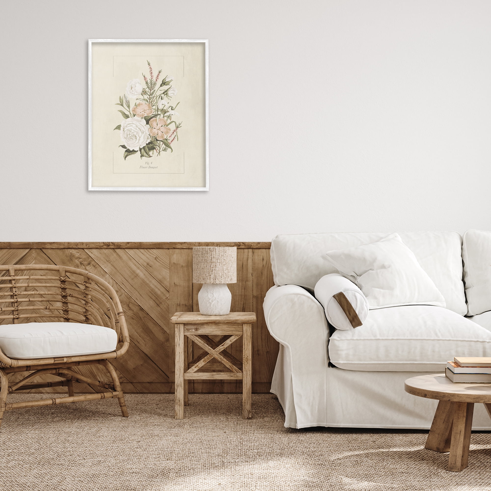 Stupell Industries Neutral & Soft Bouquet Study White Framed Giclee Art, design by Dan Meneely