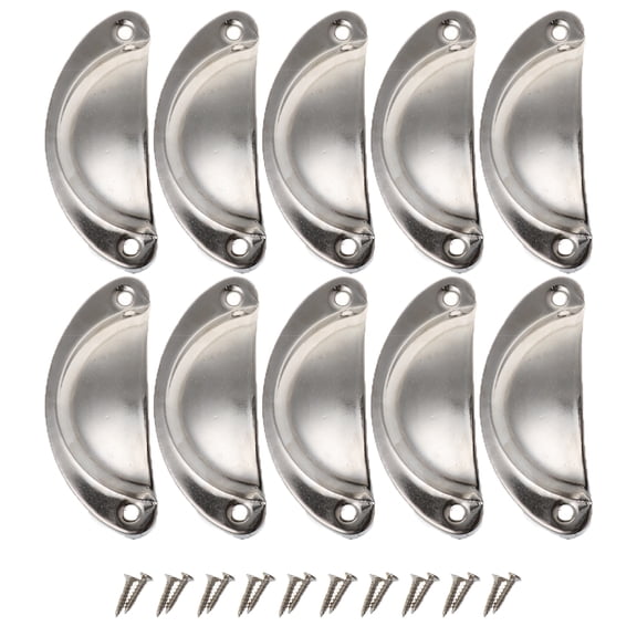 Necvior 10Pcs Simple Iron Cabinet Pulls Semi-circular Cabinet Handle for Kitchen Bedroom