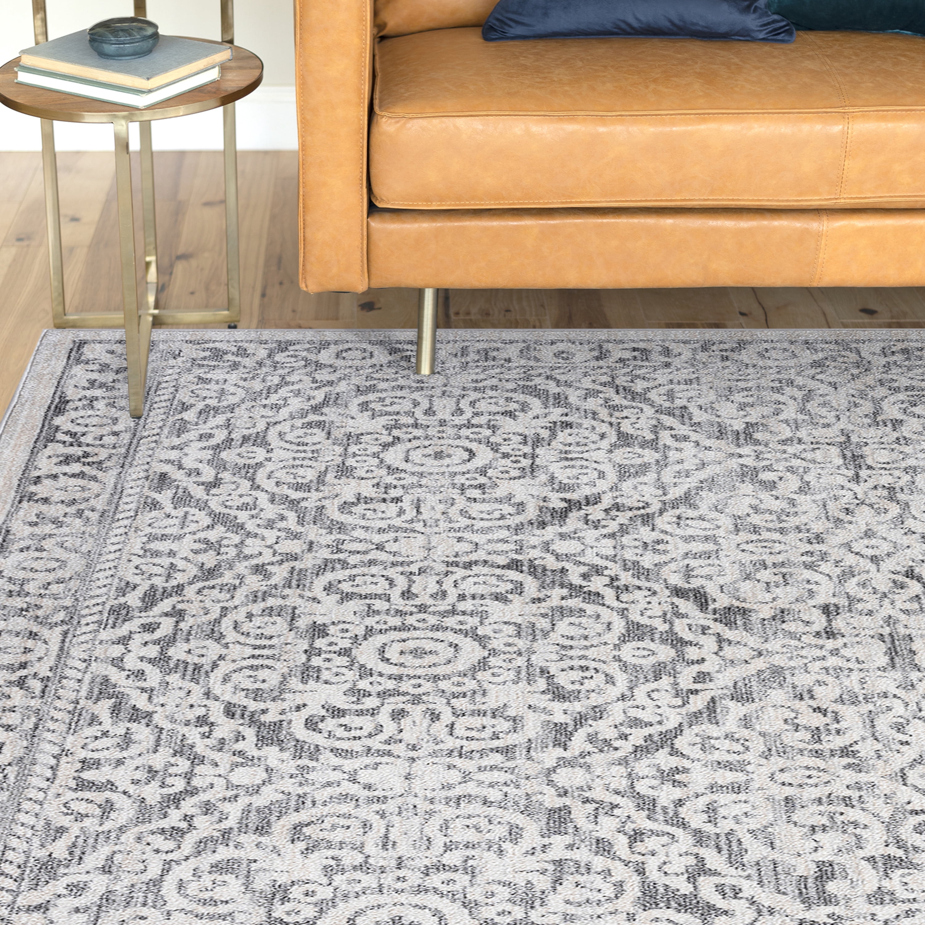 Traditional 9x12 Area Rug (8'10'' x 12'2'') Floral Cream, Gray Living Room Easy to Clean