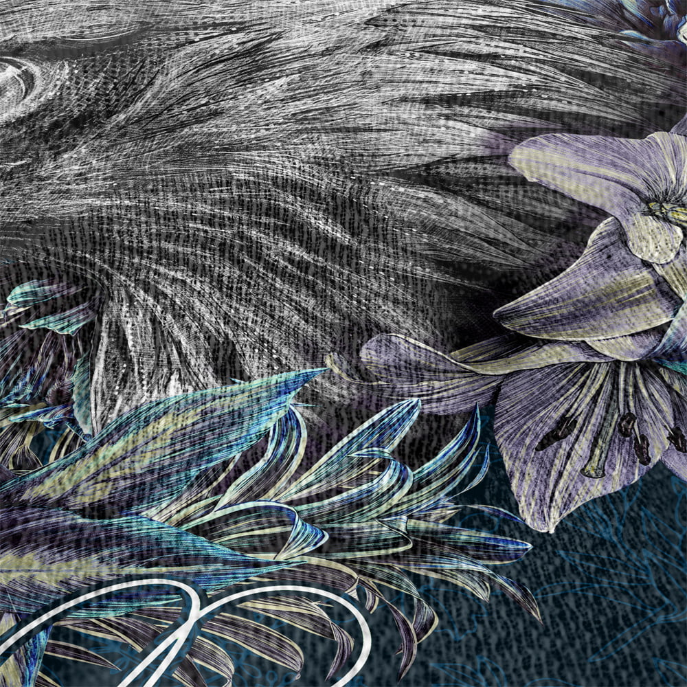 Floral HP Ravenclaw Blanket Panel-R35BbFlorHPRvnclw-BlnktP