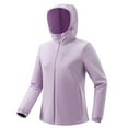 thumbnail image 1 of KIHOUT Women's Softshell Jacket Hooded Windproof Solid Color Long Sleeve Fleece Lined Jackets, Lightweight, 1 of 5