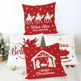 thumbnail image 5 of Christmas Pillow Covers 18x18 Inch Set of 4 Nativity Religious Throw Pillow Covers Red And White Christmas Xmas Winter Pillowcase Home Decor Living Room House Decorative Cushion Case for Sofa Couch, 5 of 6