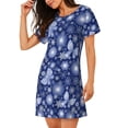thumbnail image 2 of Easygdp Beautiful Snowflake Butterfly Camisón de manga corta para mujer, informal, estampado, 2 of 6