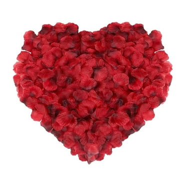 Naler 2000 Pcs Artificial Silk Rose Petals Flowers for Valentine's Day Wedding Party Decor, Dark Red