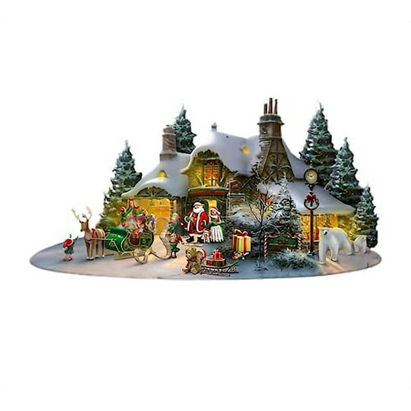 The Bradford Exchange Hawthorne Village Division Santa's Night Before Christmas Sculpture Christmas Decoration by Thomas Kinkade 5.5-inches