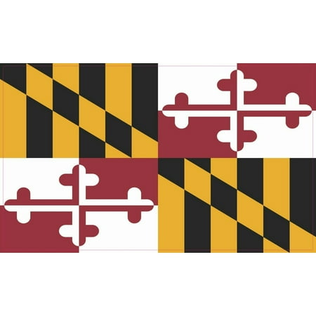 State Flag Bumper Sticker - 5in x 3in Maryland State Flag Bumper Sticker Vinyl State Flag Vehicle Decal
