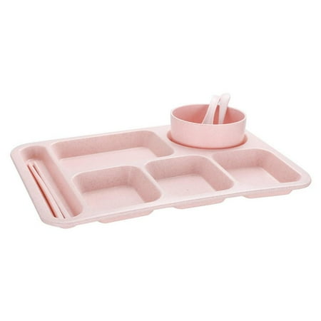

Ipretty Divided Food Plate Five Compartment Dinner Plate Straw Lightweight Plates for Friends Neighbors Families for Diving Different Foods for a Balanced Eating compatible