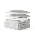 thumbnail image 3 of Noble Linens Light Gray 3 Piece Horizon Lines Reversible Microfiber Quilt Set, Twin / Twin XL, 3 of 7
