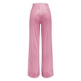 thumbnail image 4 of Delayuji Womens Wide Leg Sweatpants Women's High Waisted Sequin Loose Drape Wide Leg Pants Fashion Casual Pants Plus Size Womens Clothing Pink S, 4 of 5