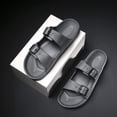 thumbnail image 3 of Men's Women's EVA Flat Sandals Adjustable Double Buckle Rubber Slide Sandals, 3 of 14