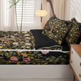 thumbnail image 5 of Homewish Vintage Tree Of Life Zipper Twin Comforter Sets with Fitted Sheet and 2 Pillowcases,Romantic Floral Zipper Bedding Set,Black Green,Black Reversible,4pcs, 5 of 8