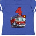 thumbnail image 4 of Inktastic 4th Birthday Fire Truck Boys or Girls Toddler T-Shirt, 4 of 5