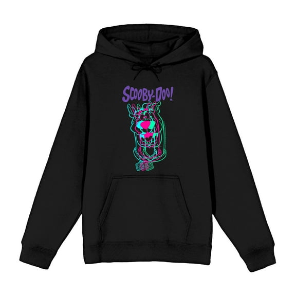 Scooby-Doo 3D Line Art Adult Black Long Sleeve Hoodie-Medium