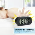 thumbnail image 4 of YOPTOP LCD Digital Alarm Clock with Snooze Function and Backlight - Large Screen Big Bold Numbers Desk Digital Alarm Clock with Silicone Protective Cover  Battery Powered,black, 4 of 7
