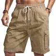 thumbnail image 2 of WTOBBY Men's Summer Loose Fit Cargo Shorts with Multiple Pockets, Casual Sports Beach Pants for Outdoor Adventures and Daily Wear ,Khaki M, 2 of 5