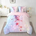 thumbnail image 2 of Erosebridal Cherry Blossoms Bedding Sets Twin Size, Pink Flower Comforter Sets with Sheets, Dreamy Watecolor Reversible Bed Set, Super Cozy Bedroom Decor, 7-Piece, 2 of 6