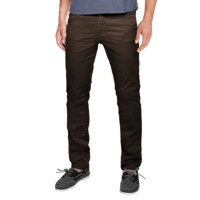 Pantalones casuales para hombre de corte recto y ajuste slim color marrón talla 30