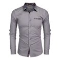 thumbnail image 1 of Camisa Slim Fit Manga Larga Para Hombre Casual, 1 of 8