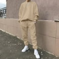 thumbnail image 2 of Stylish Men's Casual Two Piece Suit with O Neck Off Shoulder Sweatshirt and Drawstring Pants for Wardrobe, 2 of 5