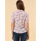 thumbnail image 5 of INSPIRE CHIC Blusa Floral Botón Frontal Ribete De Volantes Escote Manga Corta Casual Para Mujer Rosa S, 5 of 6