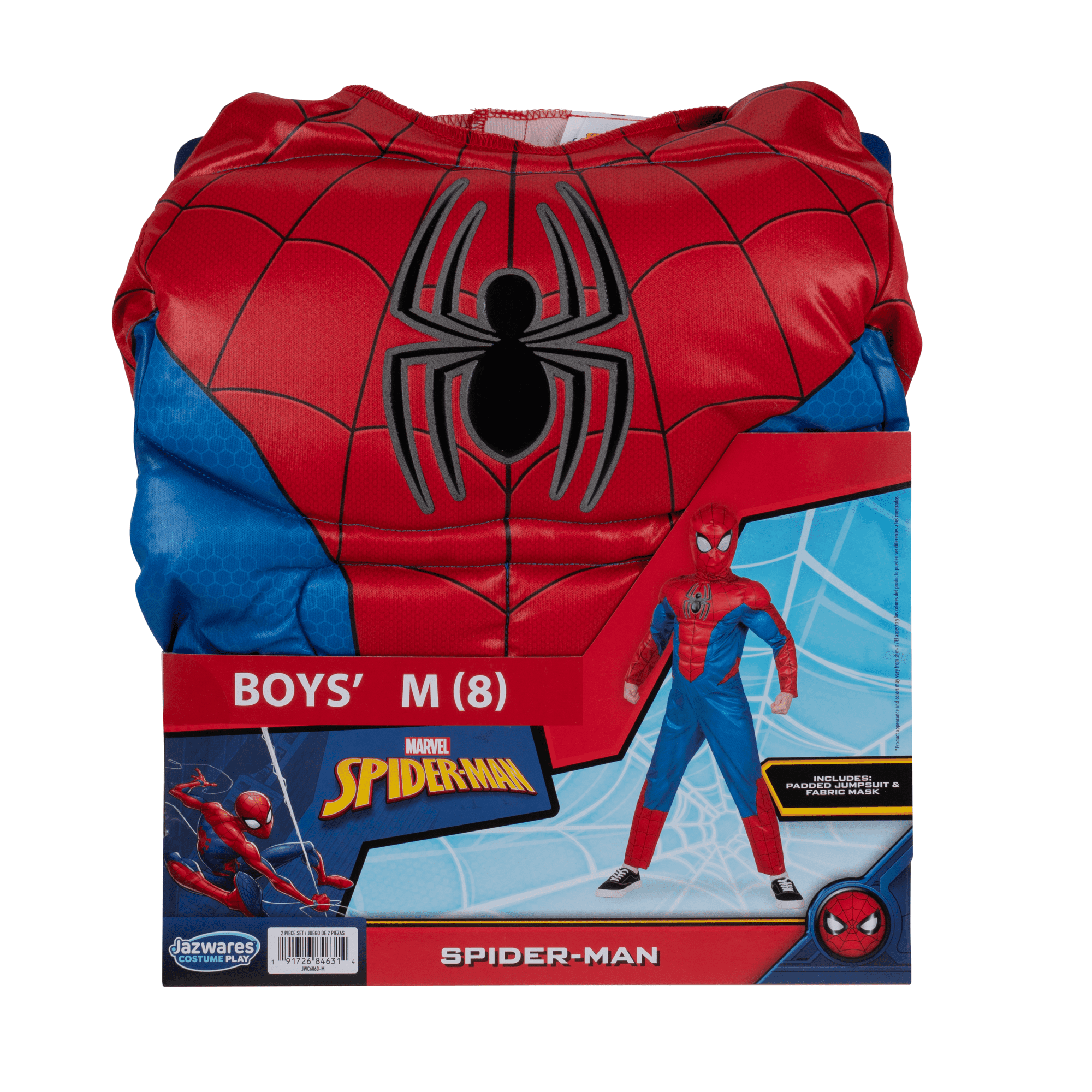 Marvel Spider-Man Halloween Costume for Children, Boys Size M (8), by Jazwares