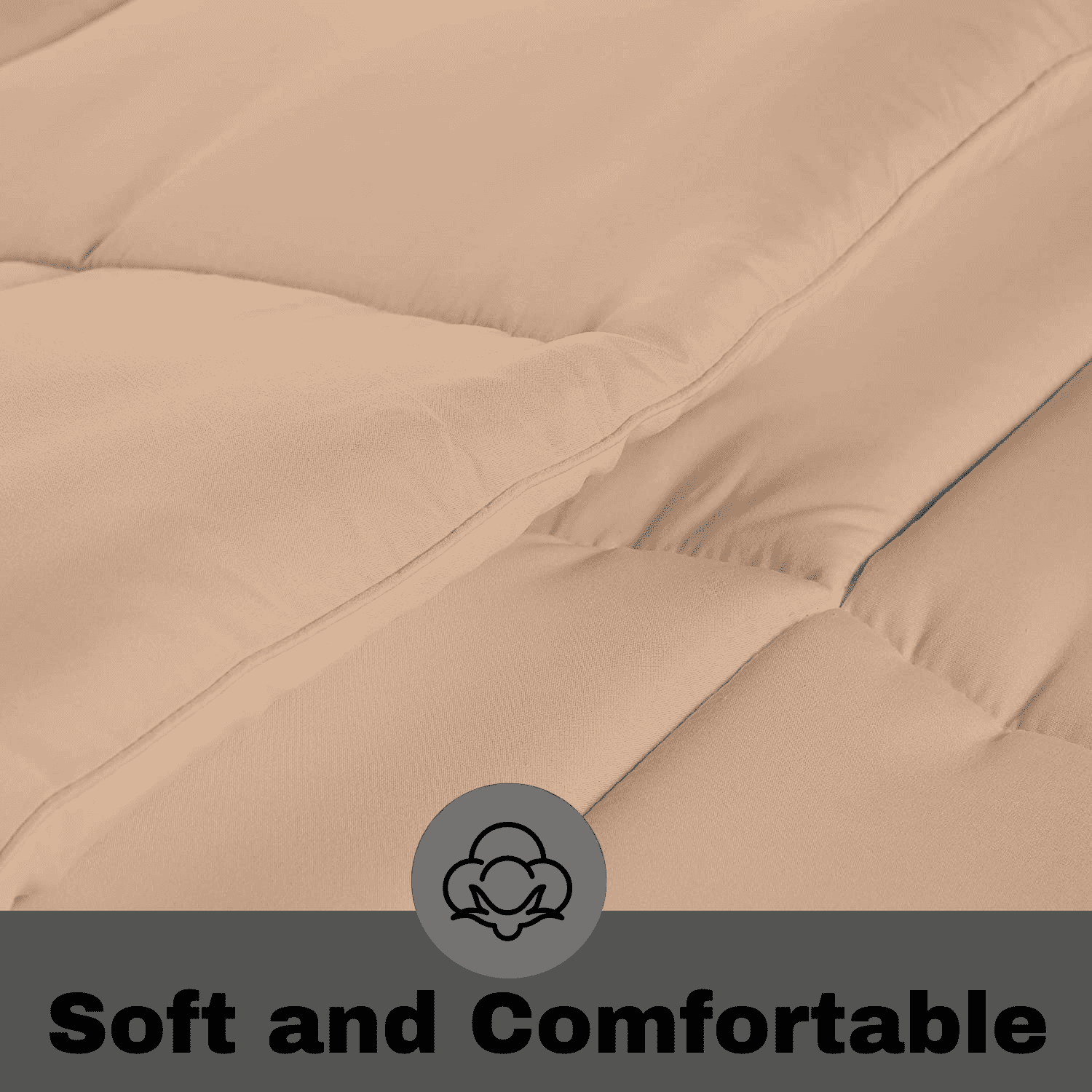 KOMFIT Bedding Comforter Duvet Insert - Quilted Comforter with Corner Tabs - Box Stitched Down Alternative Comforter&nbsp;300 GSM ( Beige , Twin/Twin XL (68x90) )