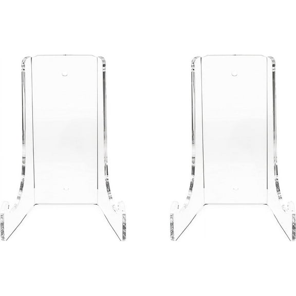 Set of 2 6.5 H X 4.5 W X 3.5 D Double-Bend Acrylic Easel Stand 3/16 Thick |Table top or Wall Mount, Display, Flat Plates, Photos, Place Cards| Clear (H 6.5 X W 4.5 X D 3.5)