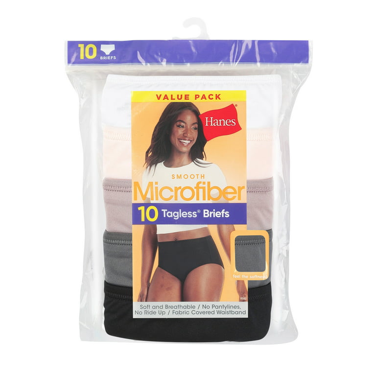 Hanes Women's Cool Comfort Microfiber Brief Underwear, 10-Pack