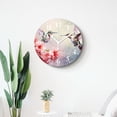 thumbnail image 4 of 14 Inch Wall Clock Battery Operated Silent Clock Decorative for Office, Kitchen, Outdoor, Living Room，Watercolor Painting Hummingbird Couple Flight Flowers Design, 4 of 4