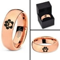 thumbnail image 4 of Tungsten Animal Paw Print Heart Band Ring 7mm Men Women Comfort Fit 18k Rose Gold Dome Polished, 4 of 4