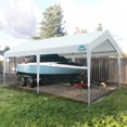 thumbnail image 2 of 10' x 20' Heavy Duty Carport Car Canopy Garage Shelter Party Tent, Adjustable Height from 6.5ft to 8.0ft, White, 2 of 7