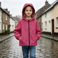 thumbnail image 5 of Loopsun Kids Boys Girls Winter Outerwear Jackets 5-16Y Solid Raglan Sleeve Zip Pockets Waterproof Hooded Coats, 5 of 5